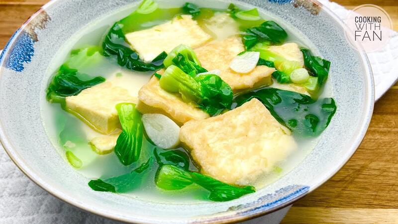 Tofu and Seasonal Vegetable Soup/Sopa de tofu