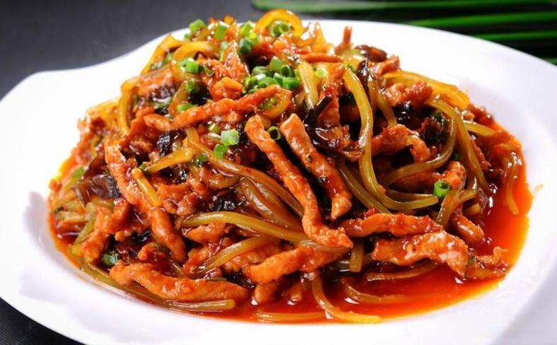 Shredded Pork with Spicy Sour Garlic Sauce (spicy)/Cerdo con ver