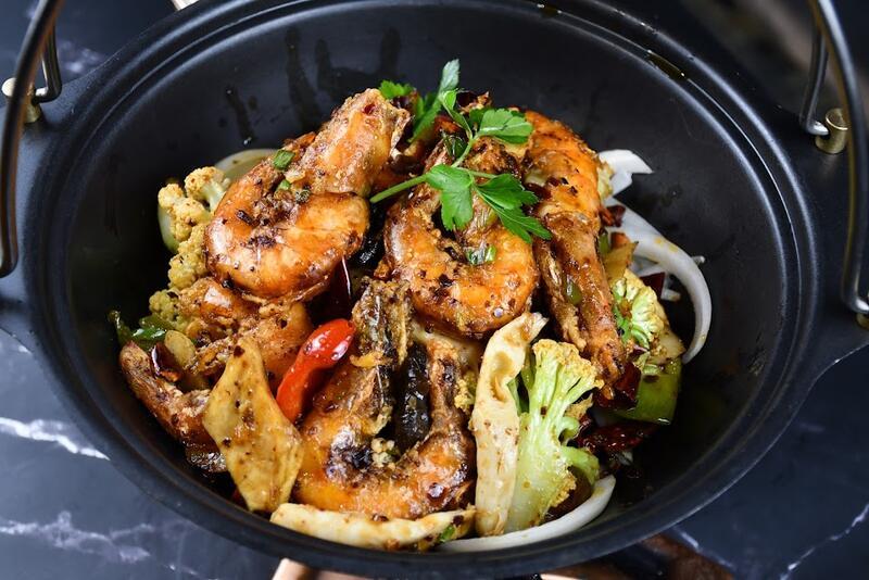 Spicy Dry Pot Shrimp (spicy)/Camarones en sartén seca