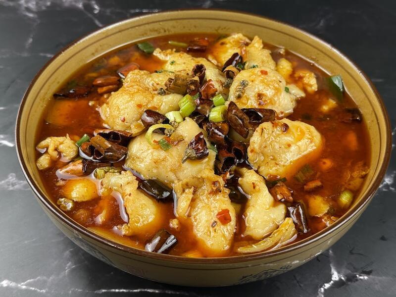 Boiled Fish Fillets (spicy)/Filete de pescado hervido